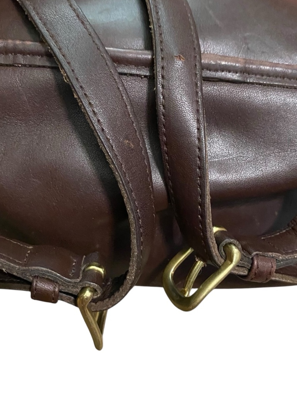Coach Vintage 90s Dark Brown Leather Turn Lock Daypack Backpack - Picture 7 of 12